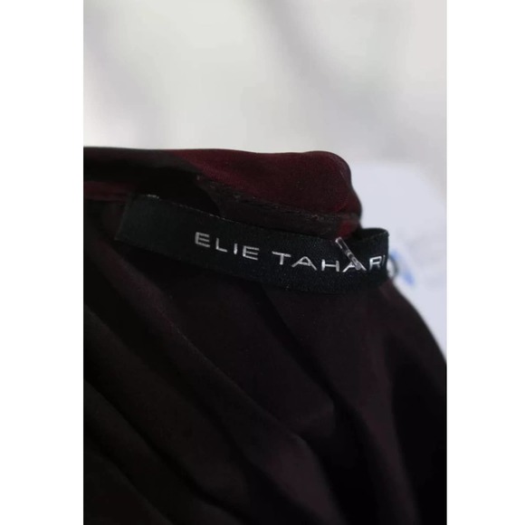 Elie Tahari  Cocktail Dress Red Black Print Silk - Picture 7 of 7